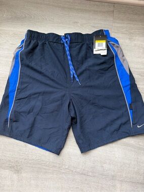 NWT Nike Men's Black and Royal Blue Athletic Shorts NESS7421 489 Size M